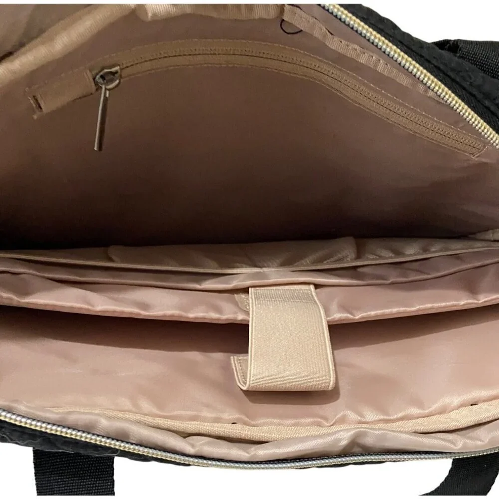 Bagsmart Quilted Laptop Bag With Shoulder Strap & Dual Zipper Closure